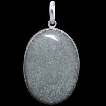 green Aventurine gemstone pendant in 925 sterling silver overlay metal
