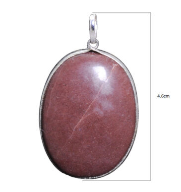 maroon jasper gemstone pendant in 925 sterling silver overlay metal