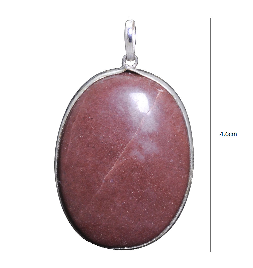 maroon jasper gemstone pendant in 925 sterling silver overlay metal - Image 2