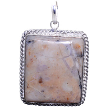 lilac jasper gemstone pendant in 925 sterling silver overlay metal