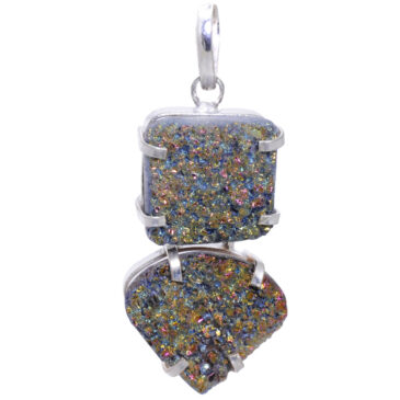 hot  Druzy gemstone pendant in 925 sterling silver overlay metal