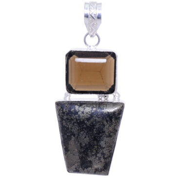 Smokey & lapis lazuli stone pendant