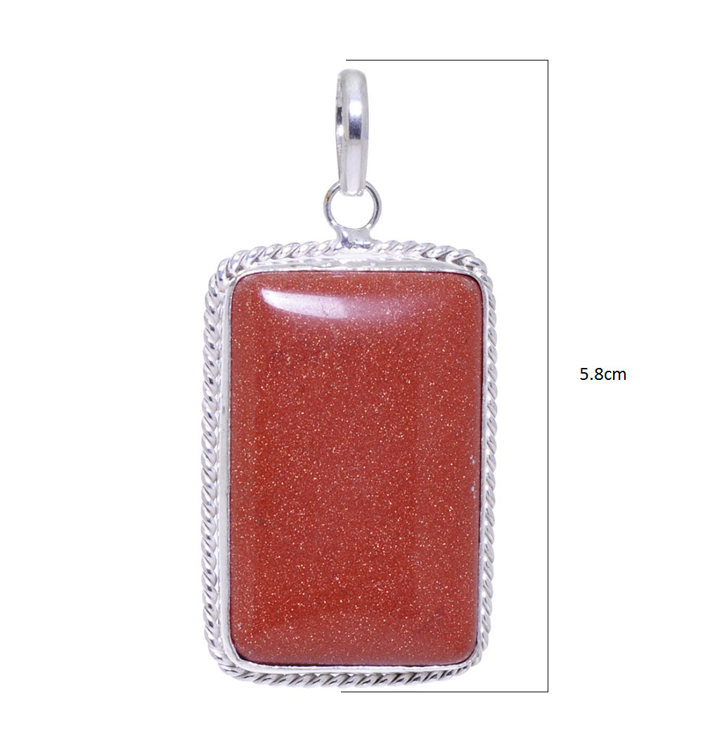 sun Sitara gemstone pendant in 925 sterling silver overlay metal - Image 3