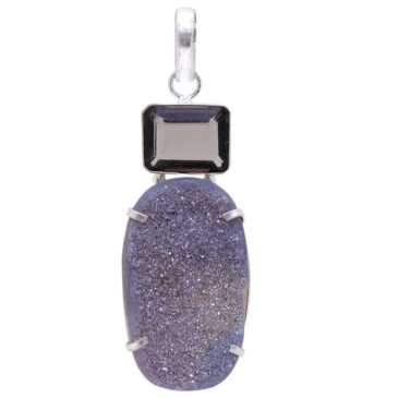 Smokey Quartz & Druzy stone pendant