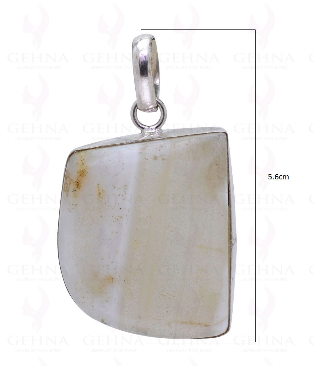 White Quartz Gemstone Pendant In 925 Sterling Silver Overlay Metal GP2067