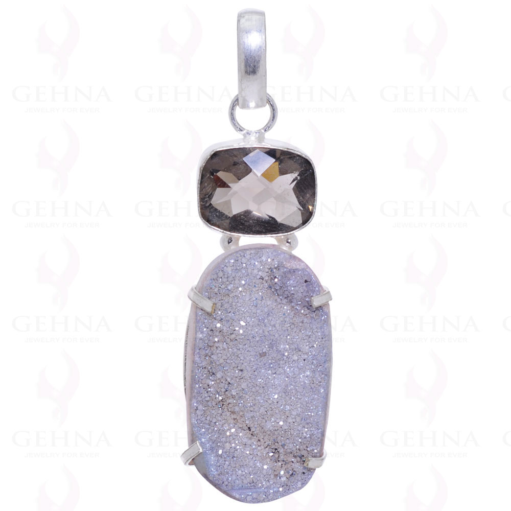 Smokey Quartz & Druzy Stone Pendant GP2082