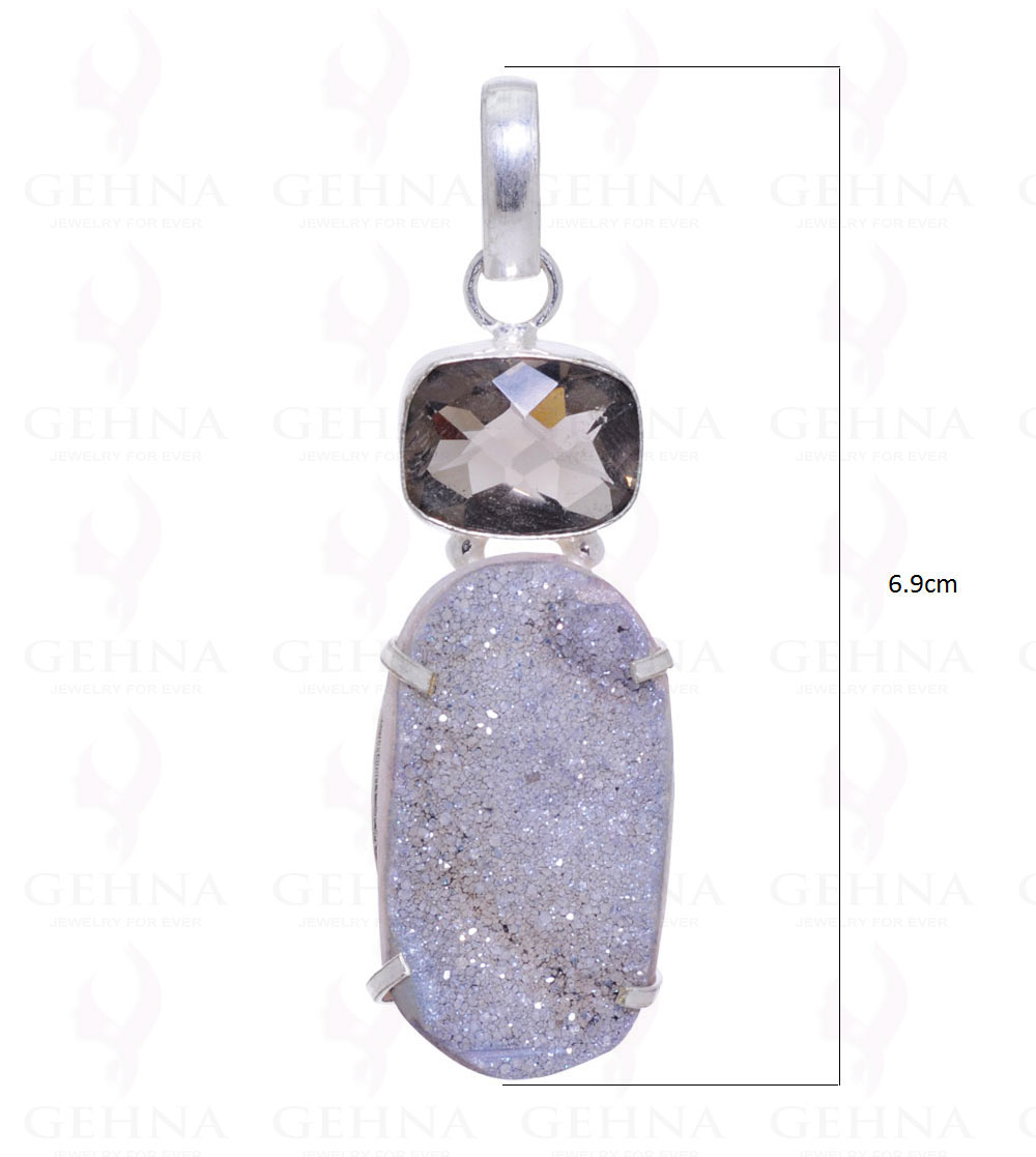 Smokey Quartz & Druzy Stone Pendant GP2082