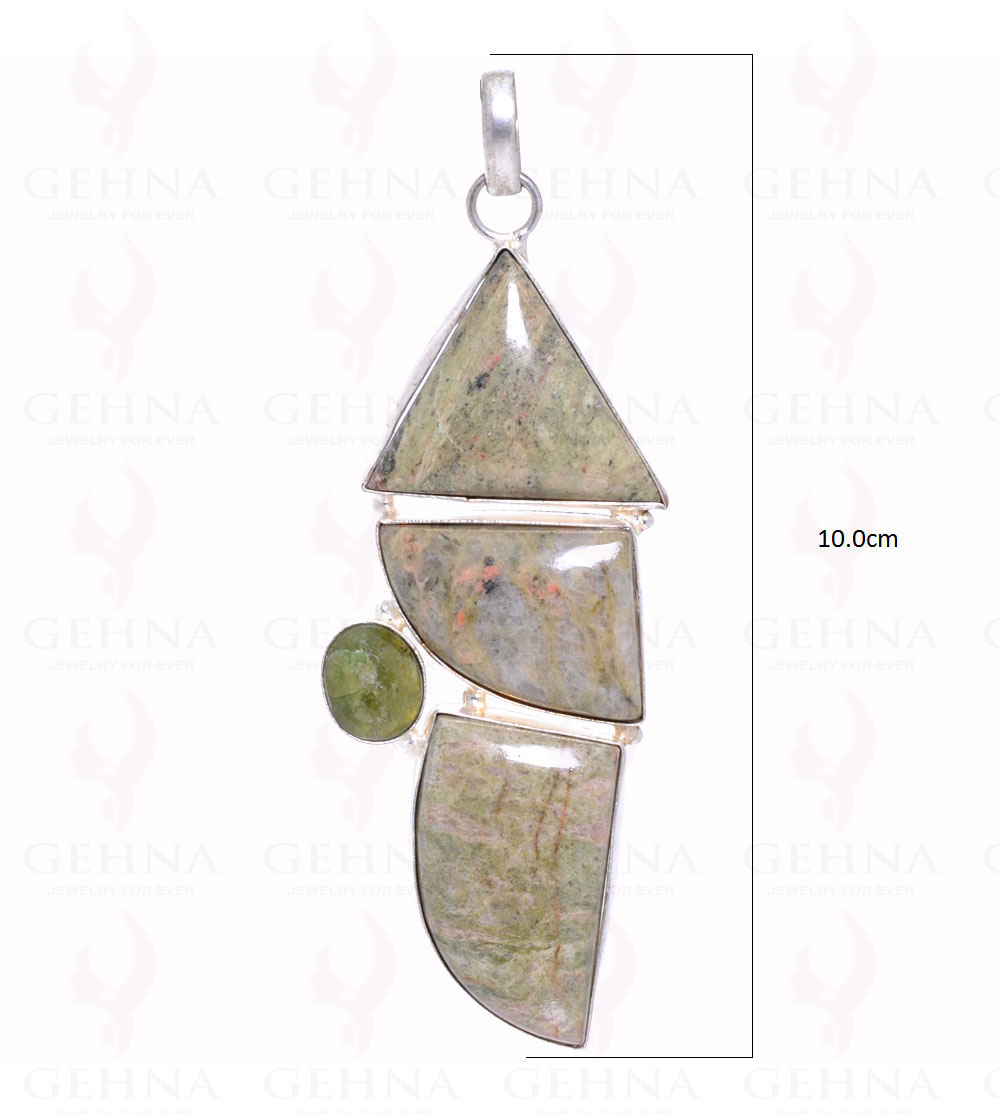 Unakite Gemstone Pendant In 925 Sterling Silver Overlay Metal GP2124