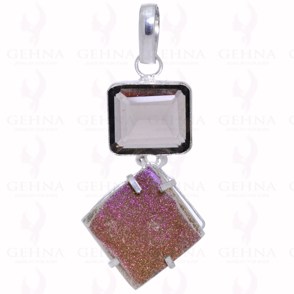 Smokey Quartz & Druzy Stone Pendant GP2145