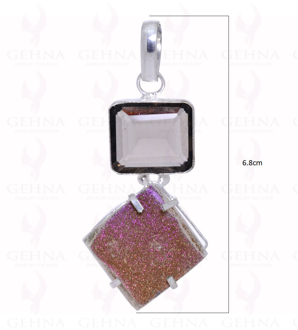 Smokey Quartz & Druzy Stone Pendant GP2145