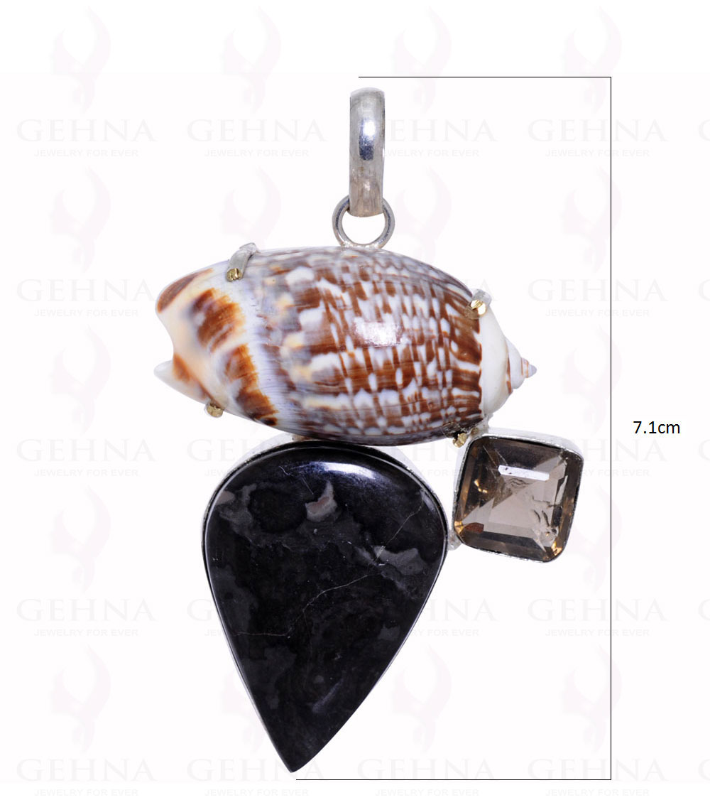 Smokey Topaz & Onyx Gemstone Pendant GP2155