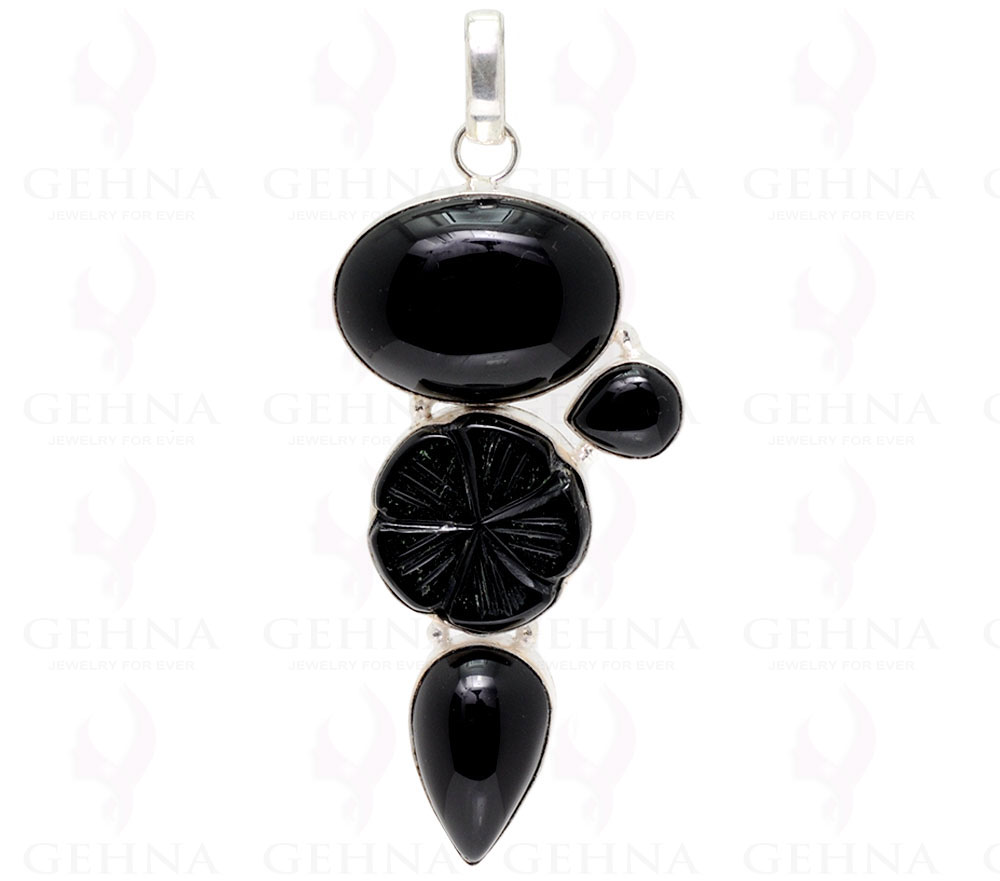 Black Onyx .925 Sterling Silver Overlay Pendant GP2192