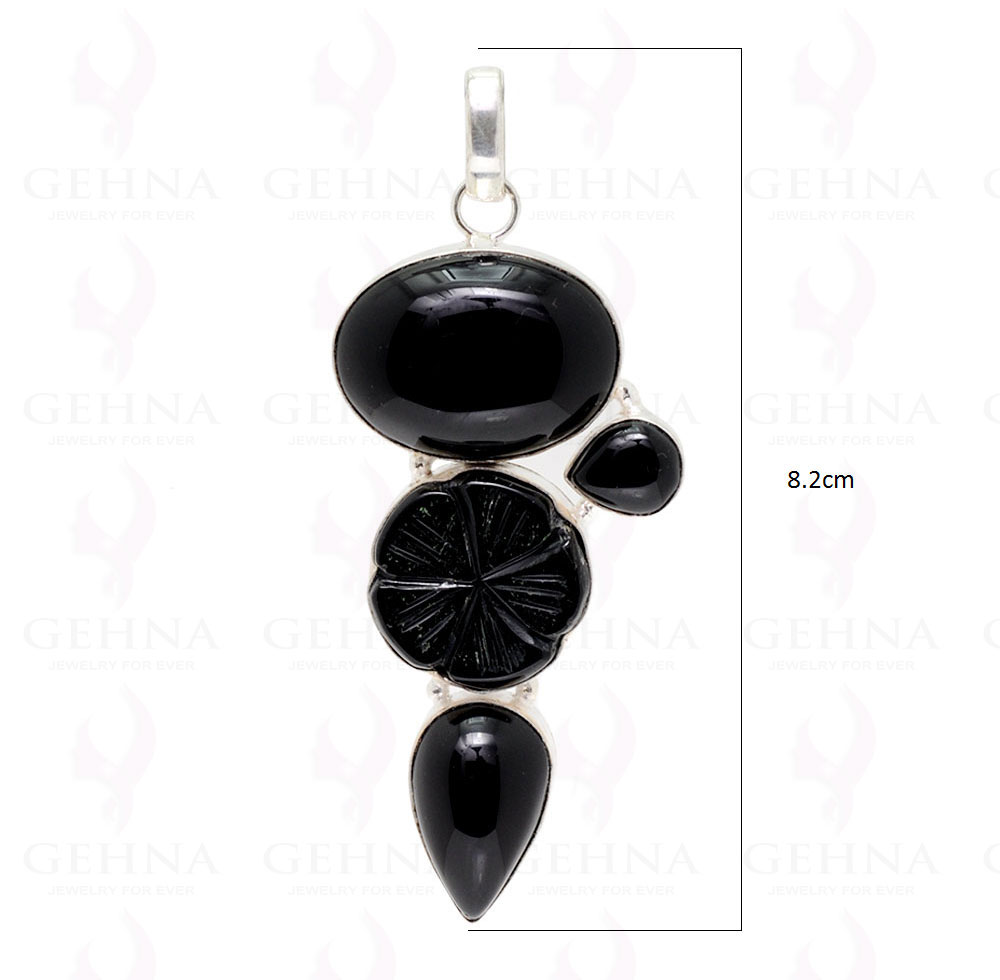 Black Onyx .925 Sterling Silver Overlay Pendant GP2192