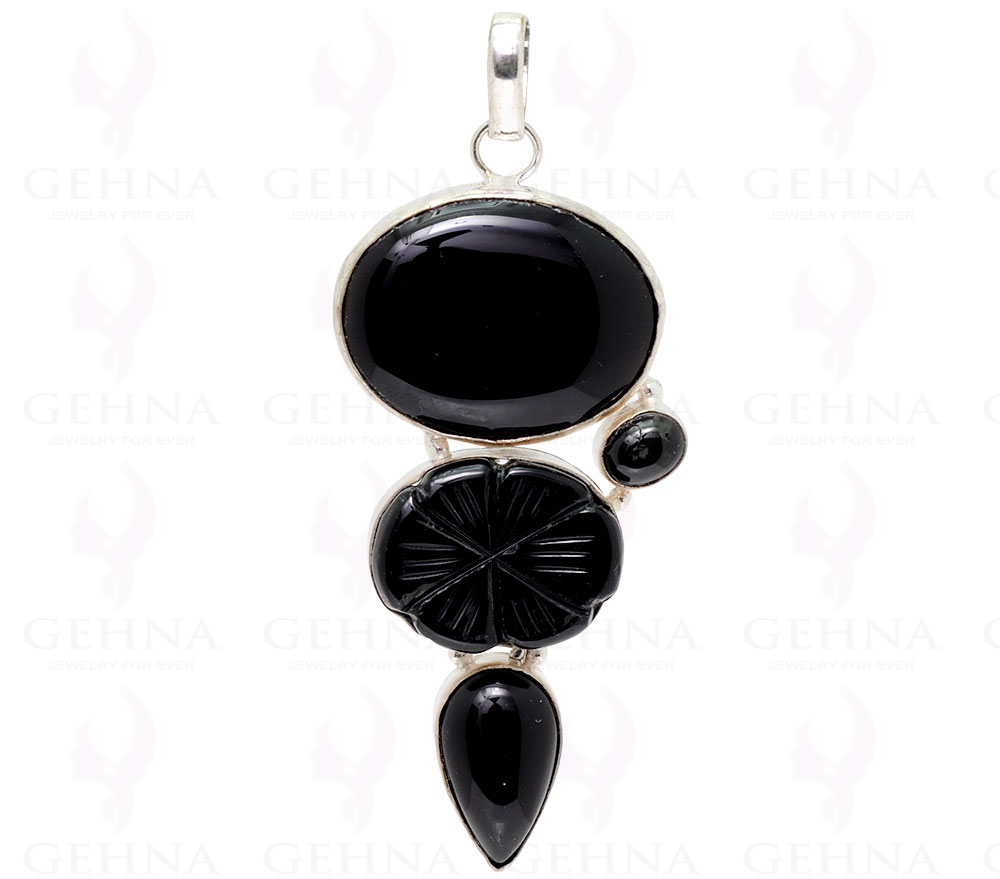 Black Onyx .925 Sterling Silver Overlay Pendant GP2199