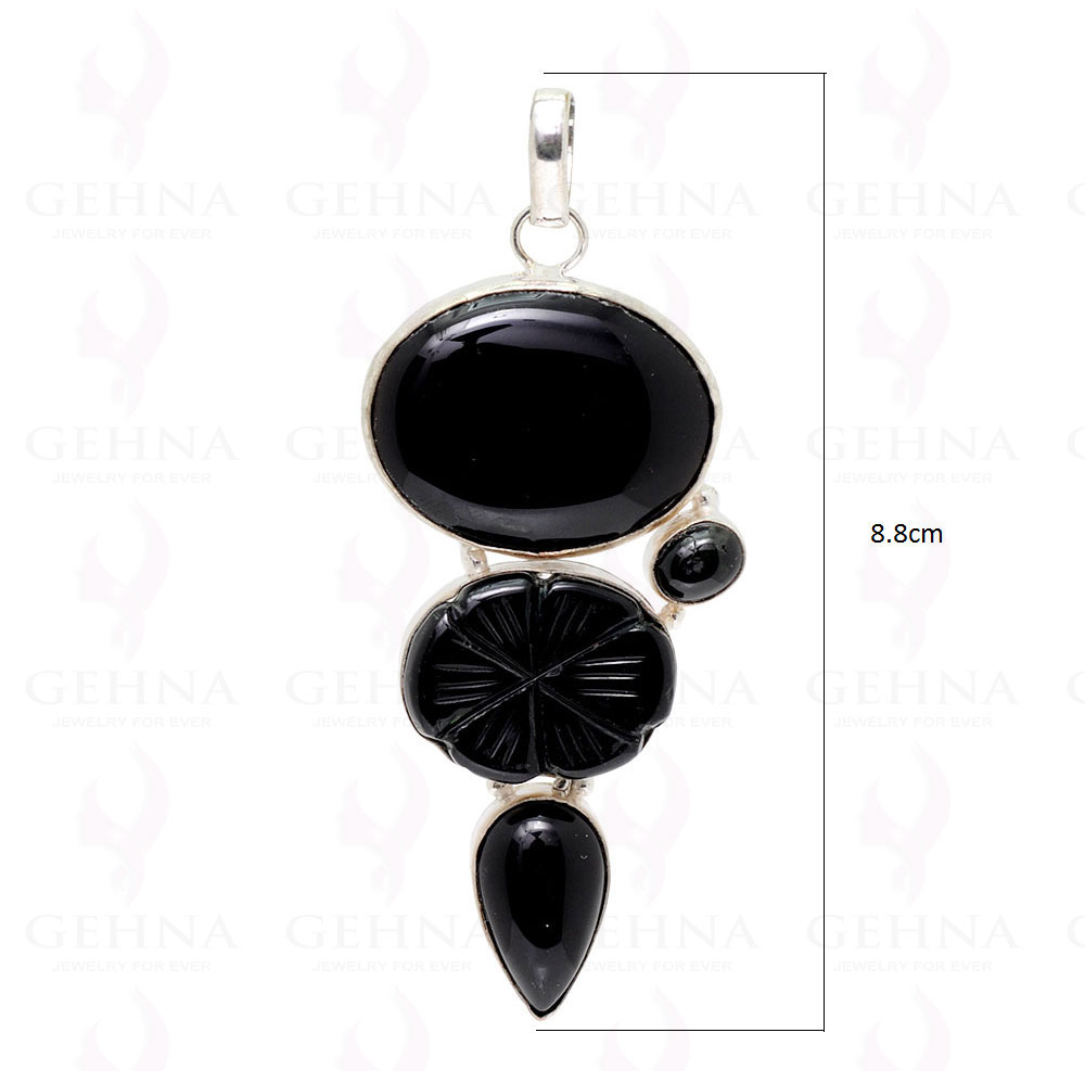 Black Onyx .925 Sterling Silver Overlay Pendant GP2199