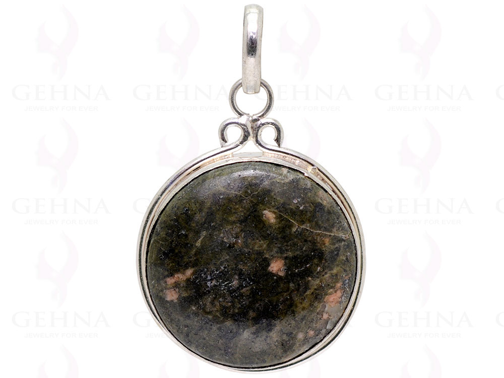 Moss Agate Gemstone Pendant In.925 Sterling Overlay Silver GP2234