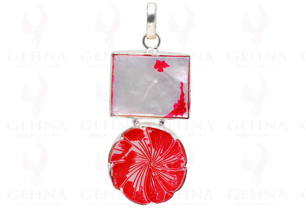 Mother Of Pearl Gemstone Pendant In .925 Silver Overlay GP2236