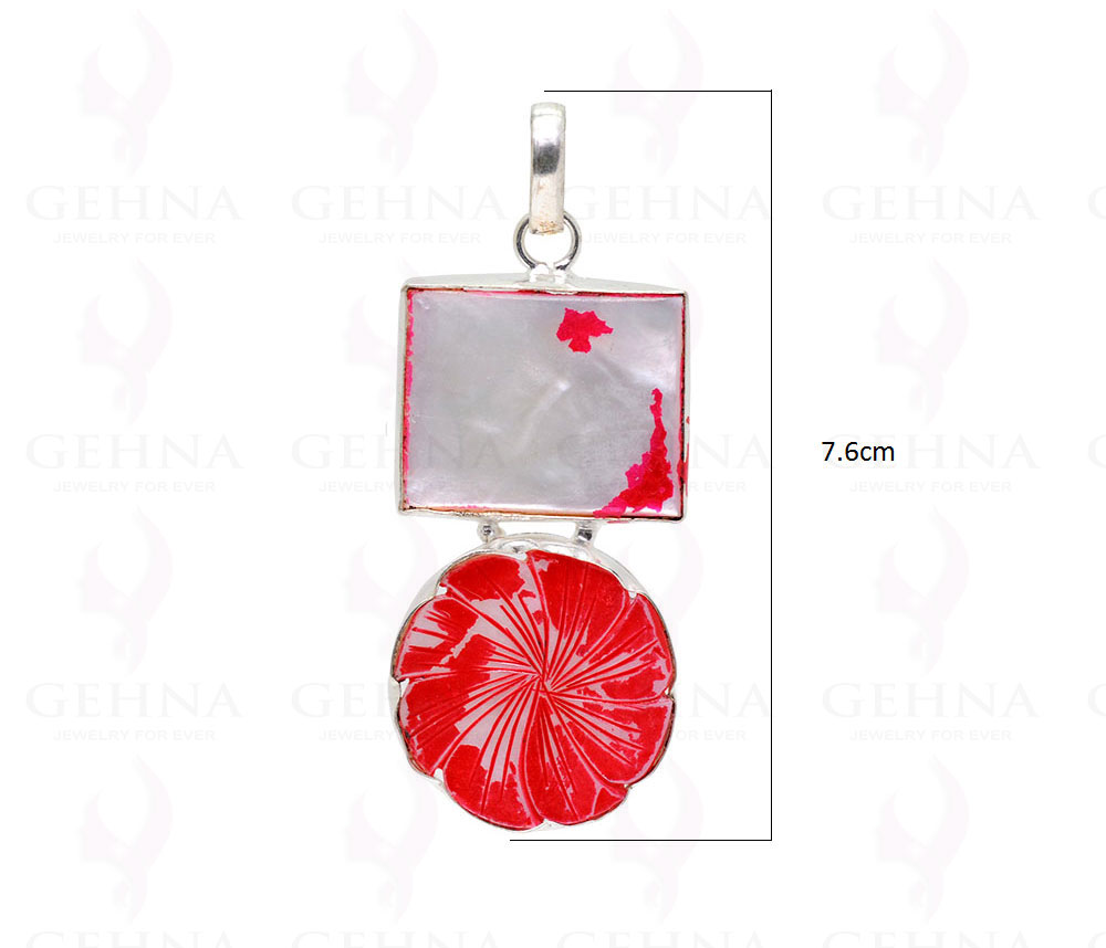 Mother Of Pearl Gemstone Pendant In .925 Silver Overlay GP2236