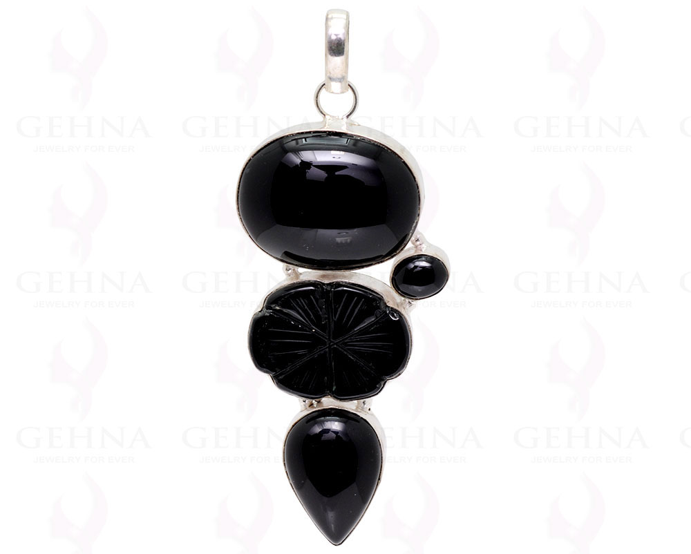 Black Onyx .925 Sterling Silver Overlay Pendant GP2241
