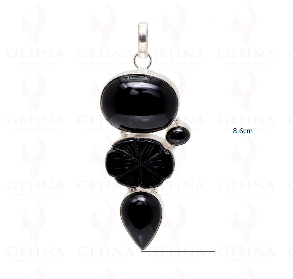 Black Onyx .925 Sterling Silver Overlay Pendant GP2241