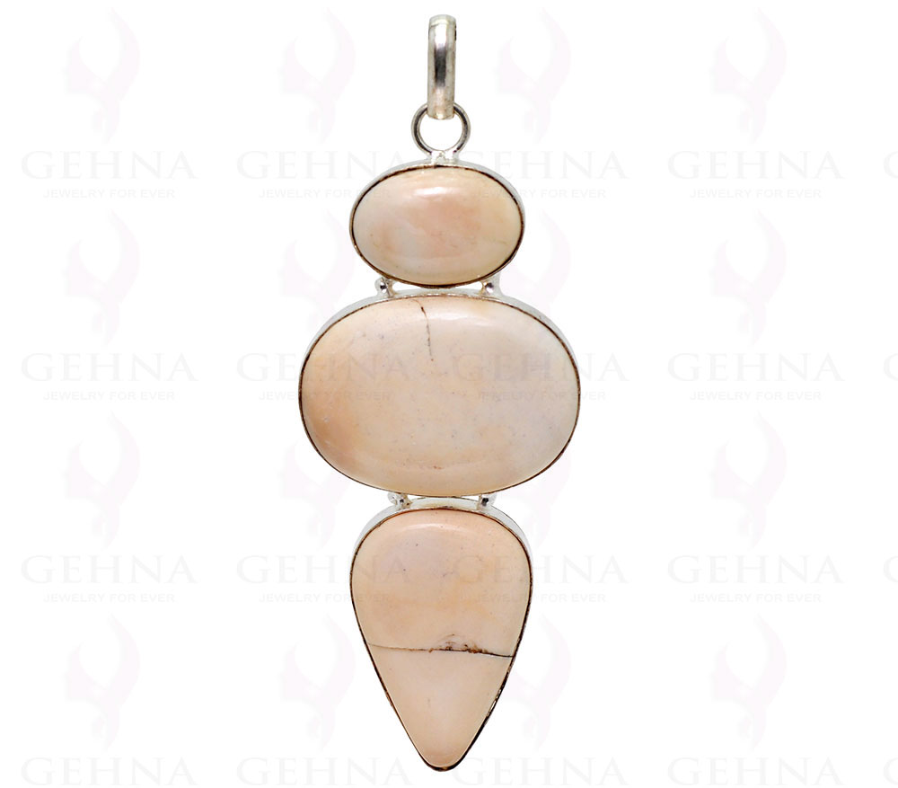 Pink Opal Gemstone Pendant In 925 Sterling Silver Overlay Metal GP2257