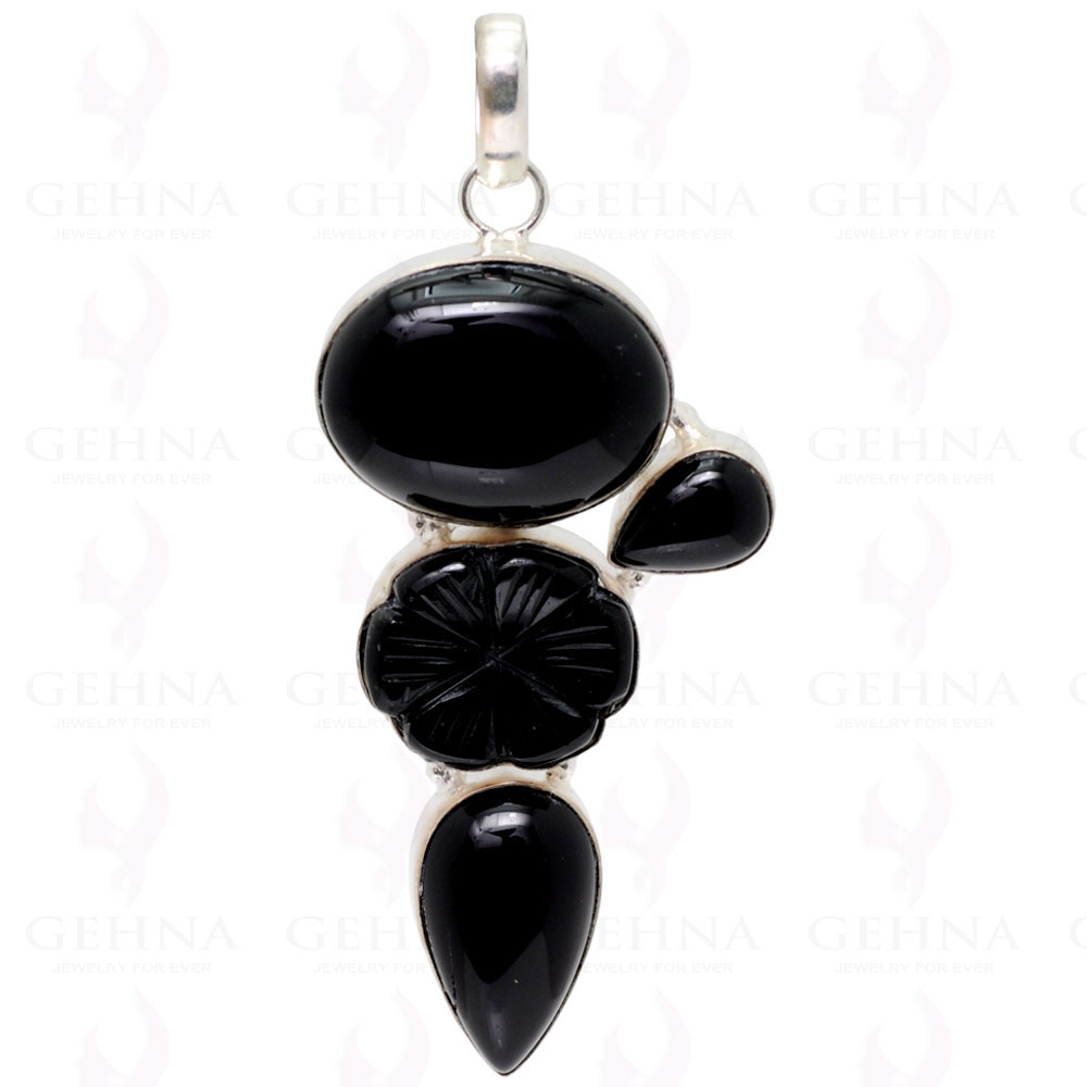 Black Onyx .925 Sterling Silver Overlay Pendant GP2277