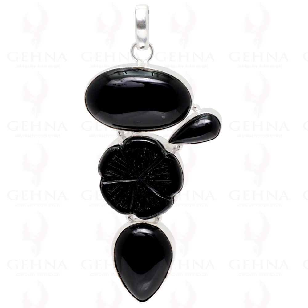 Black Onyx .925 Sterling Silver Overlay Pendant GP2318