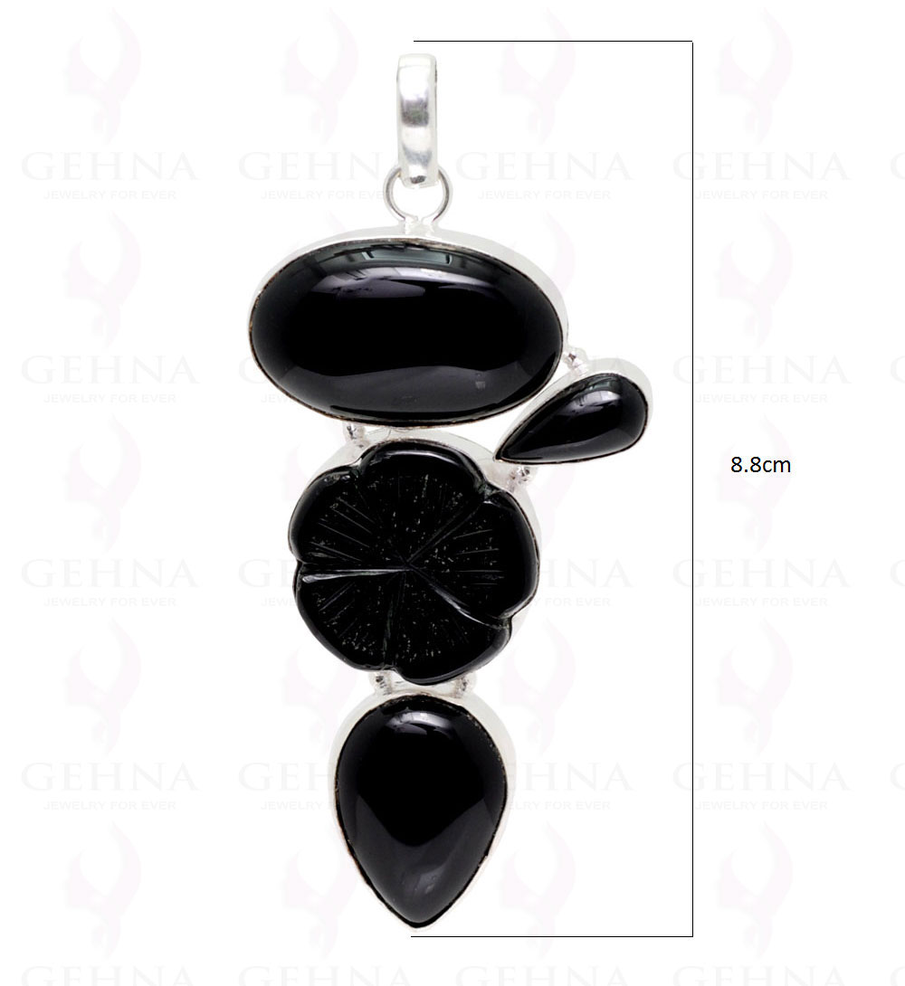Black Onyx .925 Sterling Silver Overlay Pendant GP2318