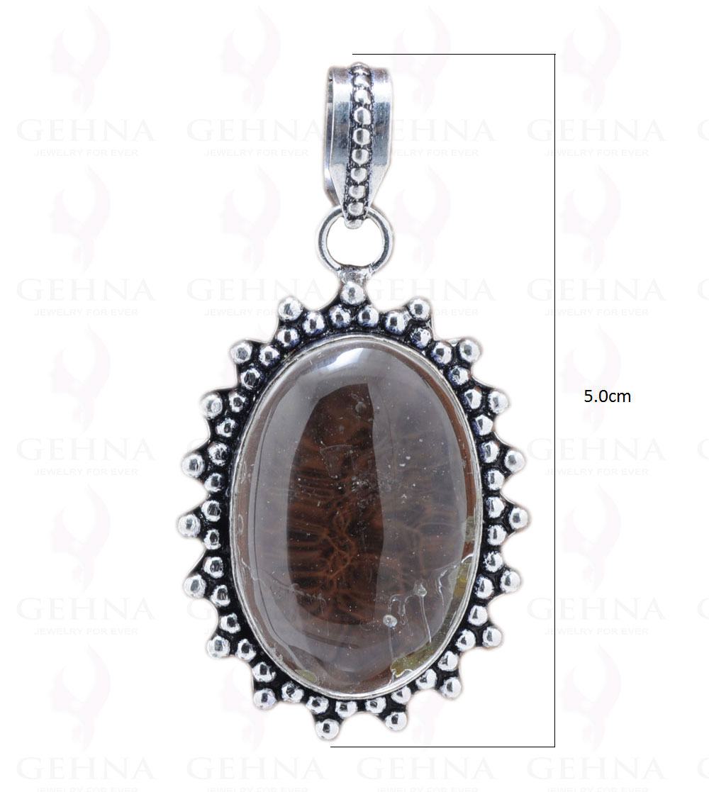 Rock-Crystal Gemstone Handmade Pendant In 925 Sterling Silver Overlay GP2334
