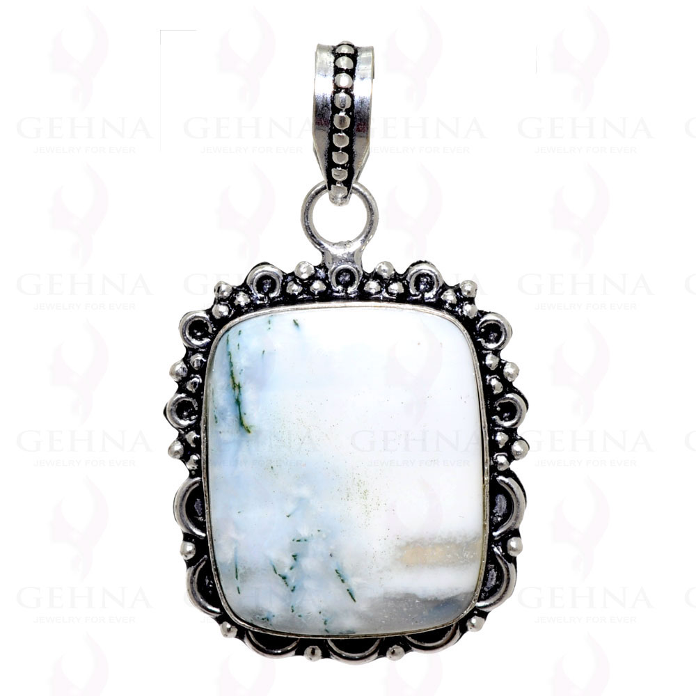 Tree Agate Gemstone Pendant In 925 Sterling Silver Overlay GP2349