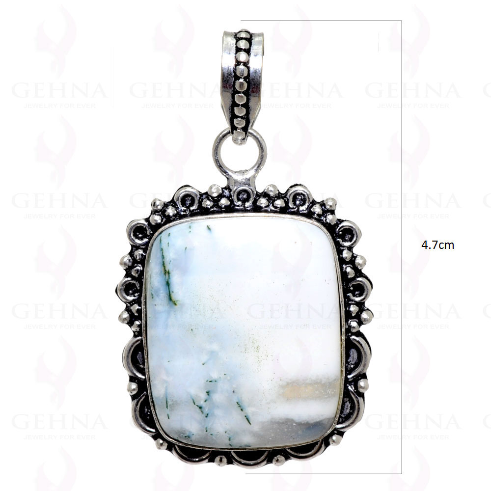 Tree Agate Gemstone Pendant In 925 Sterling Silver Overlay GP2349