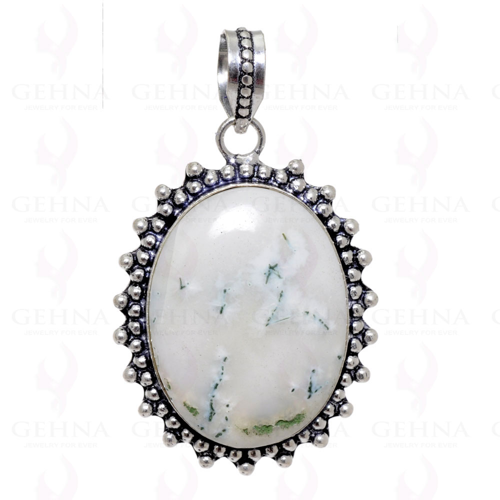 Tree Agate Gemstone Pendant In 925 Sterling Silver Overlay GP2358