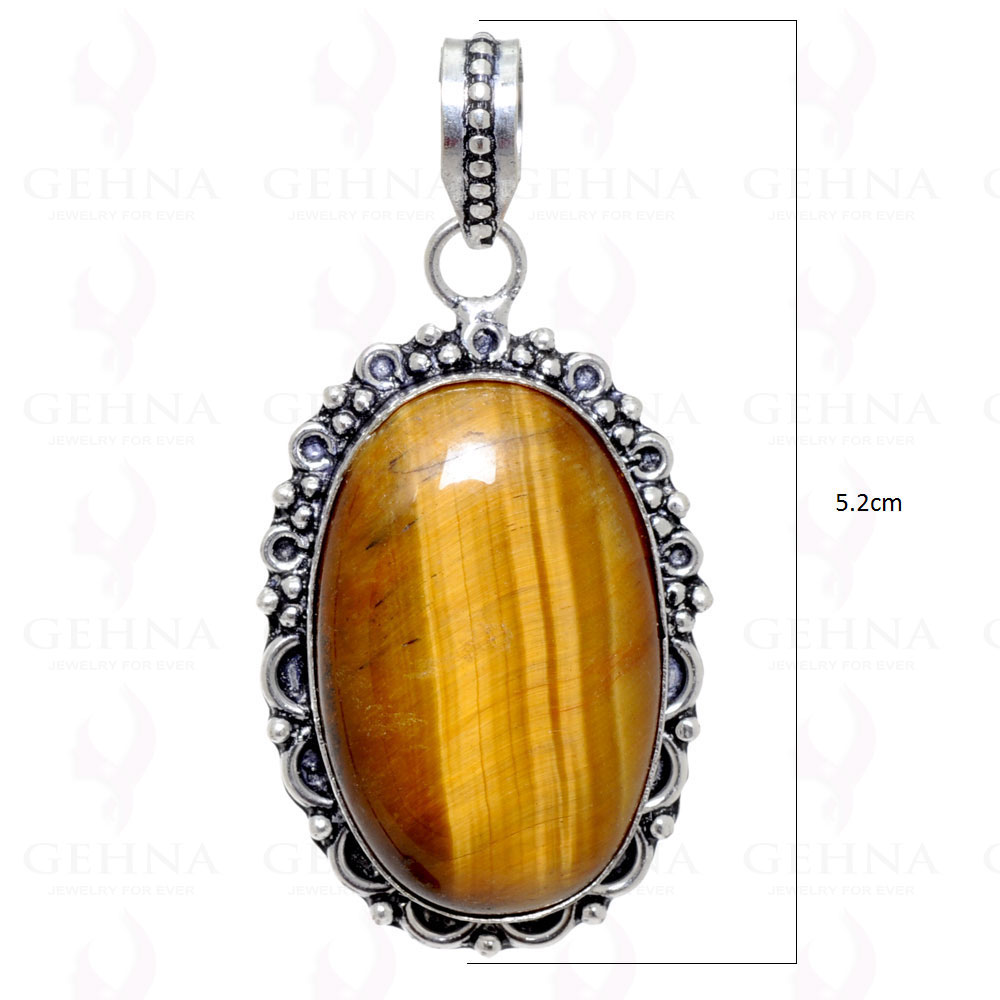 Tiger’S Eye Pendant In 925 Sterling Silver Overlay GP2364