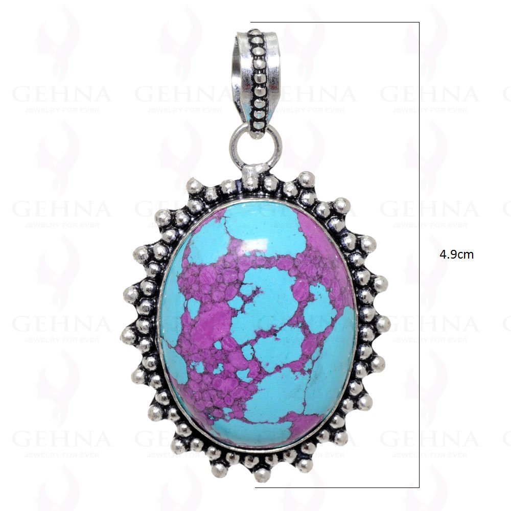 Purple Turquoise Pendant In 925 Sterling Silver Overlay GP2381