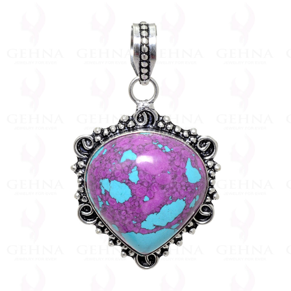Purple Turquoise Pendant In 925 Sterling Silver Overlay GP2384