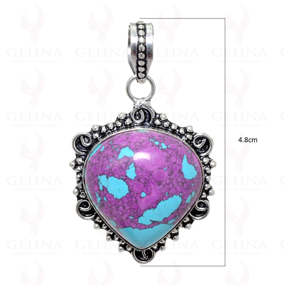 Purple Turquoise Pendant In 925 Sterling Silver Overlay GP2384