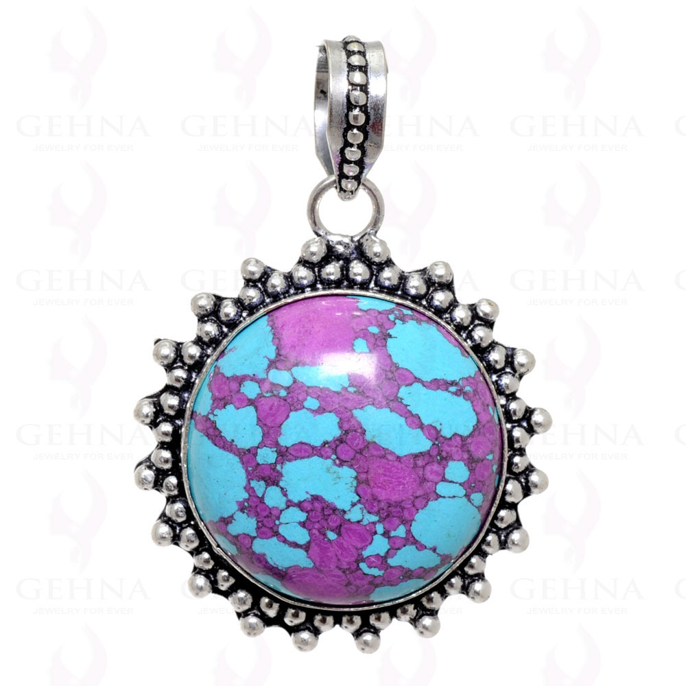 Purple Turquoise Gemstone Pendant In .925 Silver Overlay GP2392