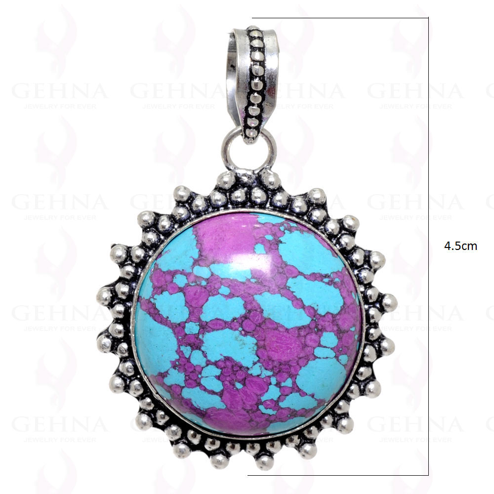 Purple Turquoise Gemstone Pendant In .925 Silver Overlay GP2392
