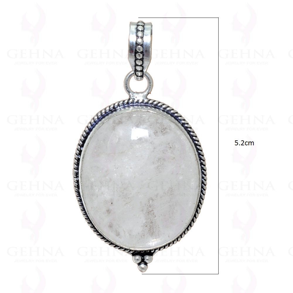 Rock-Crystal Gemstone Pendant In 925 Sterling Silver Overlay GP2398