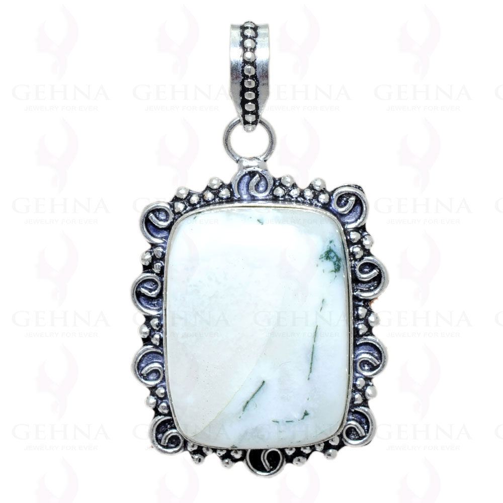 Moss Agate Gemstone Pendant In.925 Sterling Overlay Silver GP2401