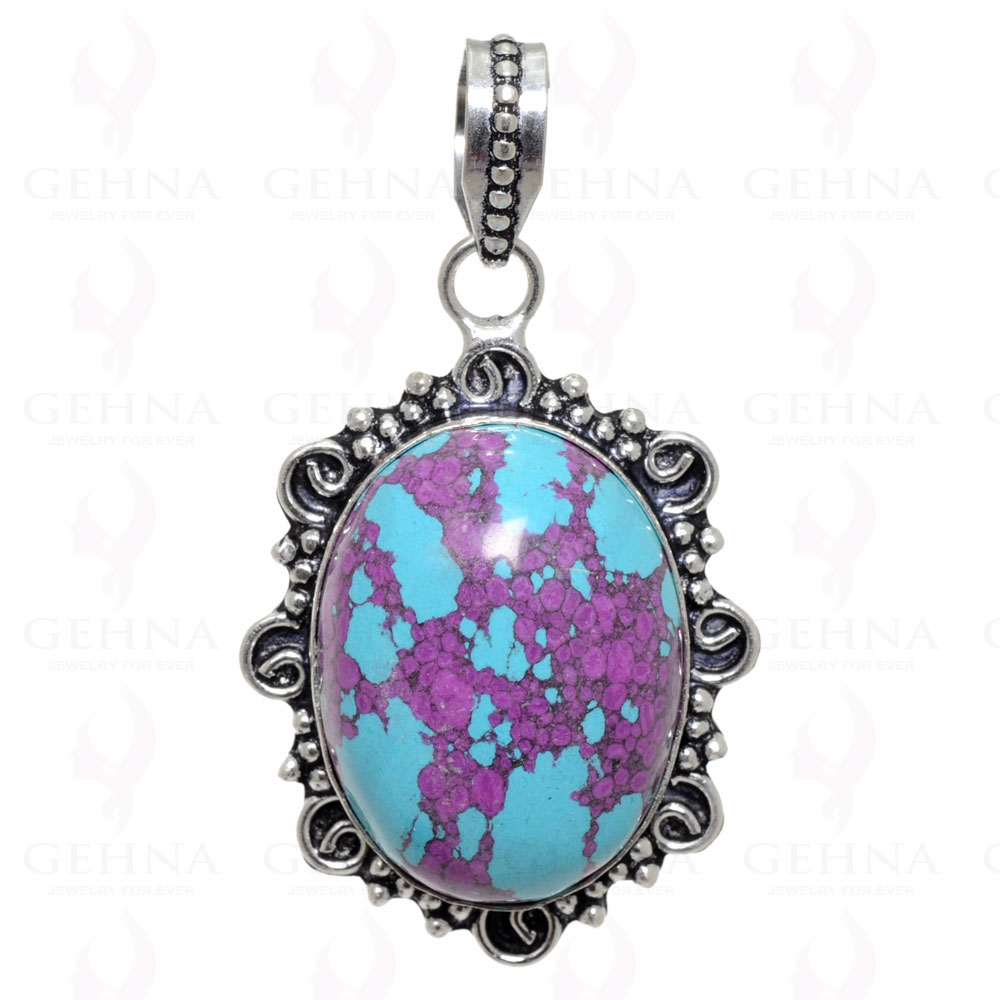 Purple Turquoise Pendant In 925 Sterling Silver Overlay GP2403