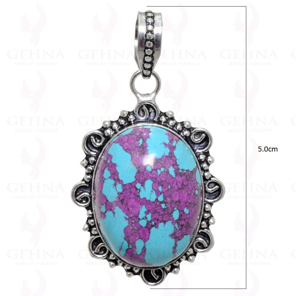 Purple Turquoise Pendant In 925 Sterling Silver Overlay GP2403