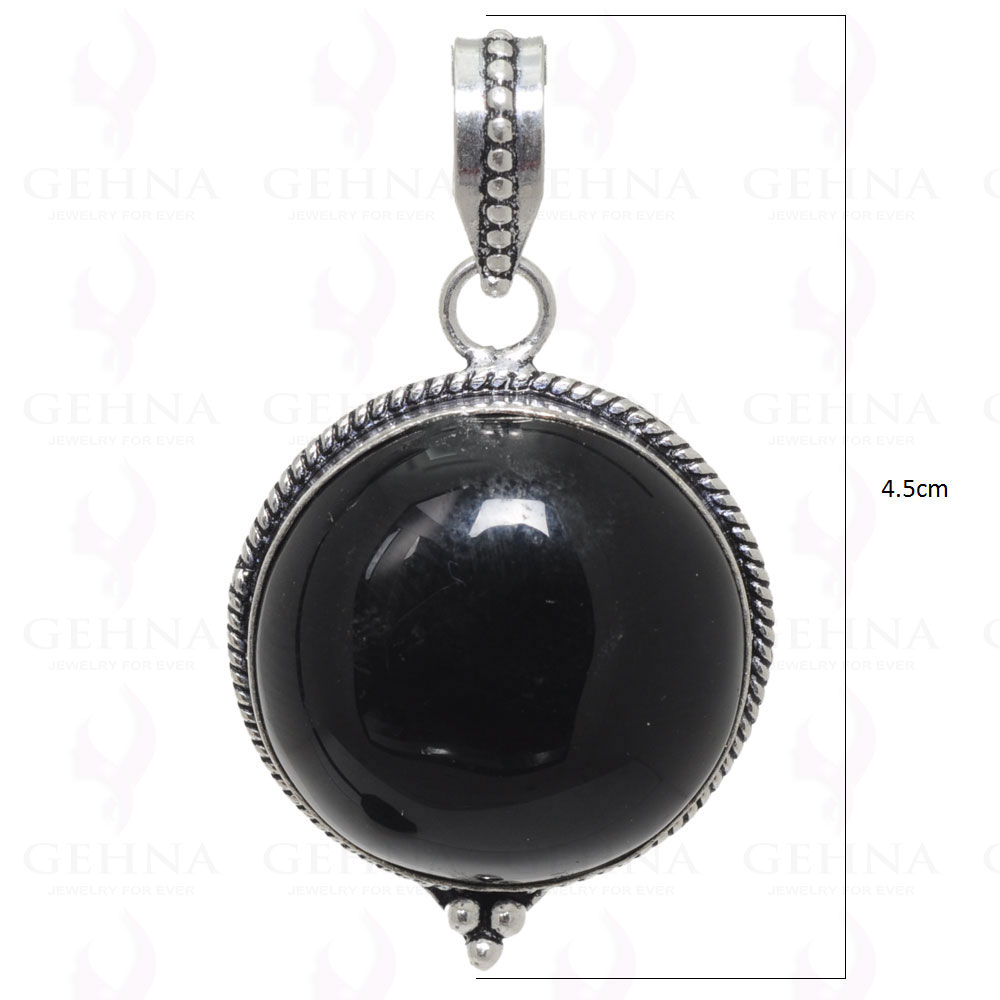 Black Onyx Gemstone Pendant In 925 Sterling Silver Overlay GP2404