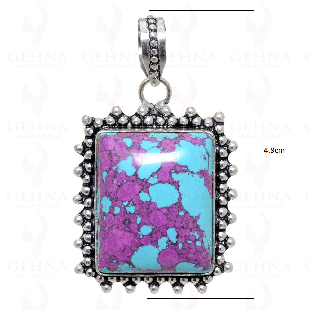 Purple Turquoise Pendant In 925 Sterling Silver Overlay GP2406