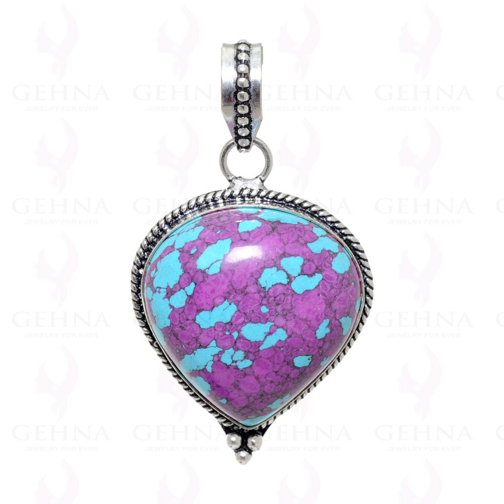 Purple Turquoise Pendant In 925 Sterling Silver Overlay GP2416