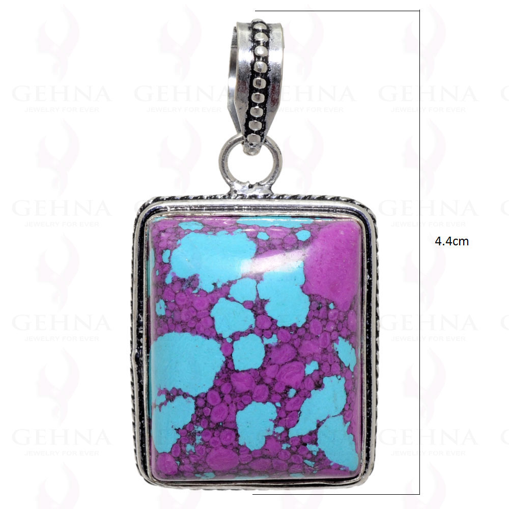 Purple Turquoise Pendant In 925 Sterling Silver Overlay GP2418