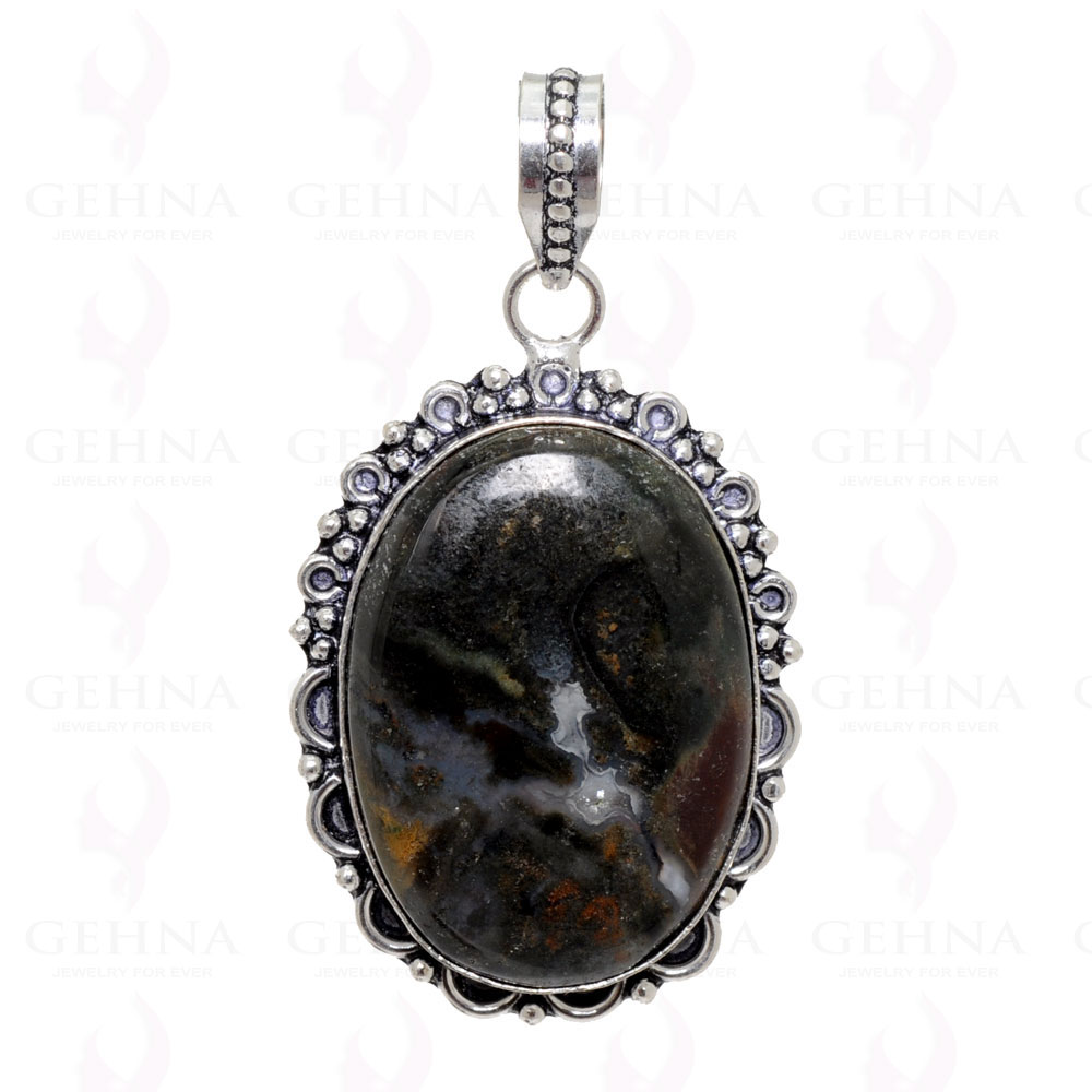 Agate Gemstone Pendant In 925 Sterling Silver Overlay GP2419