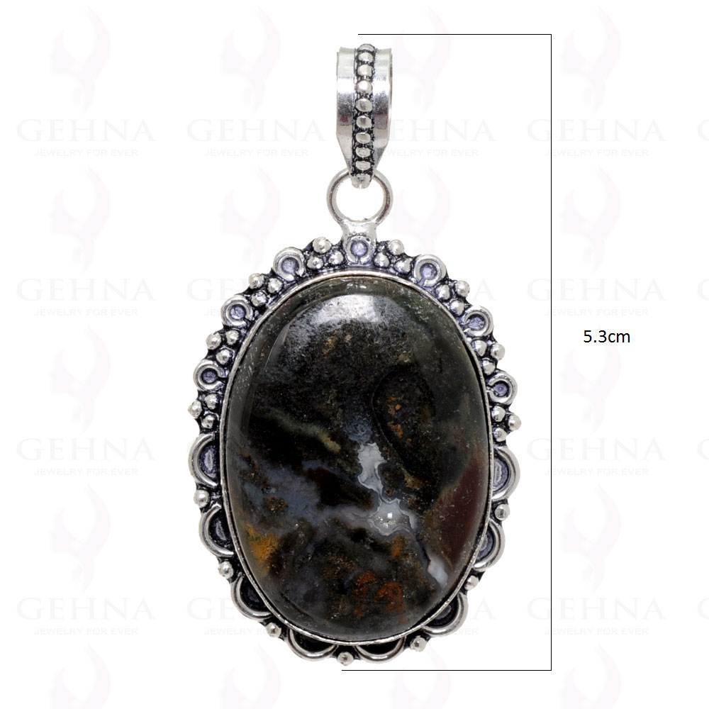 Agate Gemstone Pendant In 925 Sterling Silver Overlay GP2419