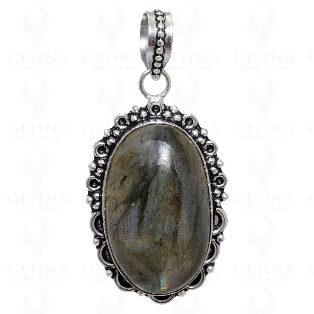 Labradorite Gemstone Pendant In 925 Sterling Silver Overlay GP2421