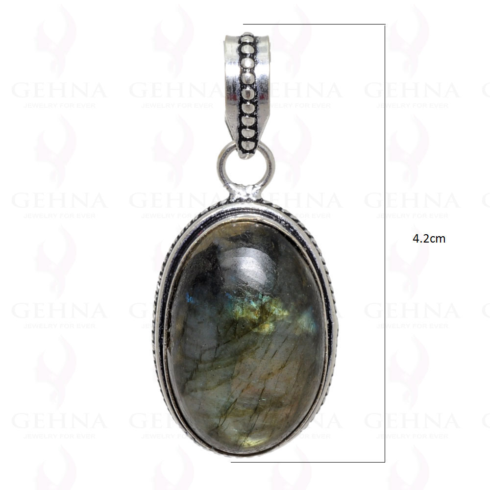 Labradorite Gemstone Pendant In 925 Sterling Silver Overlay GP2430